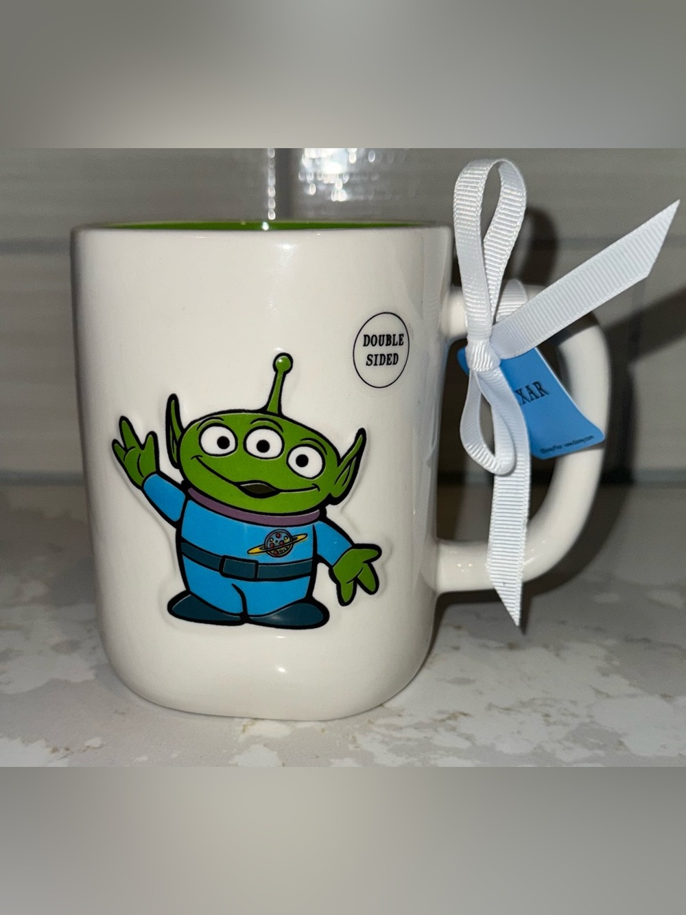 Cute 🥰 Rae Dunn Disney Double Sided Mug Toy Story Alien "Prepare to be Chosen"